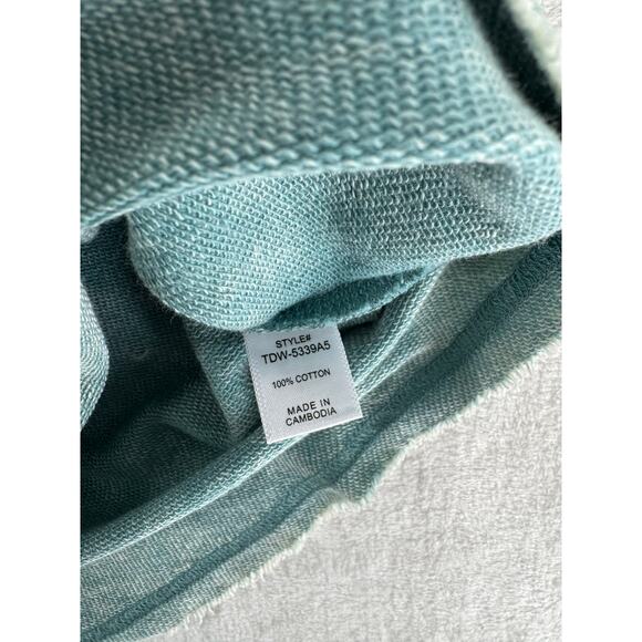 Zenana Acid Wash Green Blue Cotton Sweatshirt Dress T shirt S / M Oversized - Picture 5 of 8